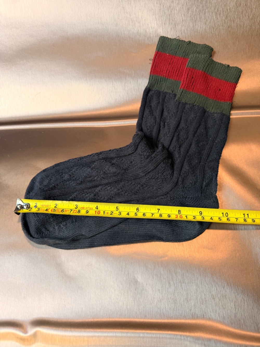 Men's GUCCI croc Horsebit loafer sz11/US12, GG web belt and cable knit socks - Picture 10 of 12